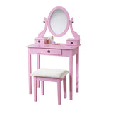 Moniya Pink Makeup Vanity Table and Stool Set | OROA Kids