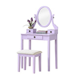Moniya Purple Makeup Vanity Table and Stool Set | OROA Kids