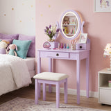 Moniya Purple Makeup Vanity Table and Stool Set | OROA Kids