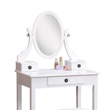 Moniya White Makeup Vanity Table and Stool Set | OROA Kids