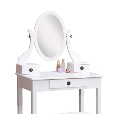Mandy White Makeup Vanity Table and Stool Set - OROA Kids - view 3