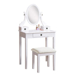 Moniya White Makeup Vanity Table and Stool Set | OROA Kids