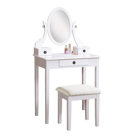 Modern European furniture - Mandy White Makeup Vanity Table and Stool Set - www.oroa.com