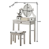 Moniya White Makeup Vanity Table and Stool Set | OROA Kids