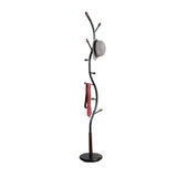 Black & Walnut Standing Coat Rack | OROA