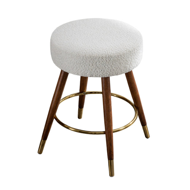 Modern European furniture - Boucle Upholstered 360-Degree Swivel Counter Stool - www.oroa.com