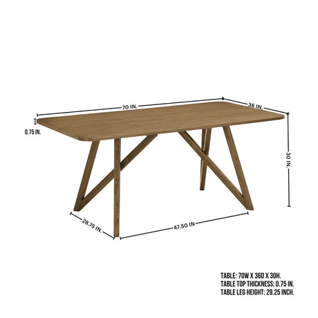 Modern European furniture - Rectangular Wood Tripod-Cross Leg Dining Table - www.oroa.com