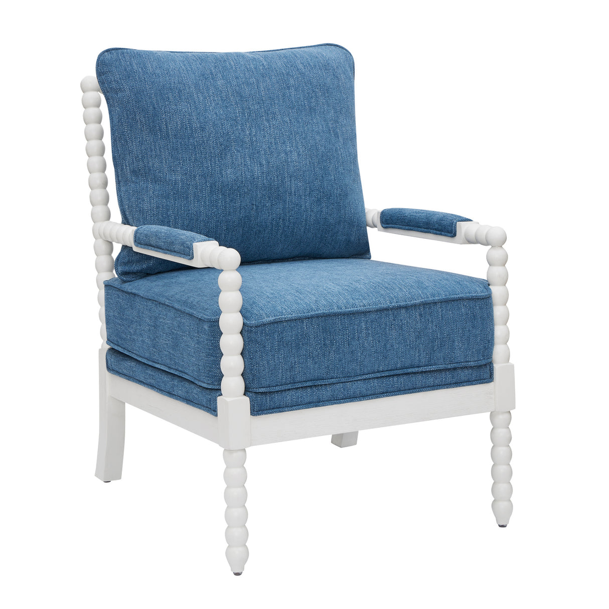 Belvedere Upholstered Turned Wood Frame Accent Chair | OROA