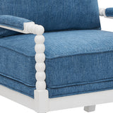 Belvedere Upholstered Turned Wood Frame Accent Chair | OROA