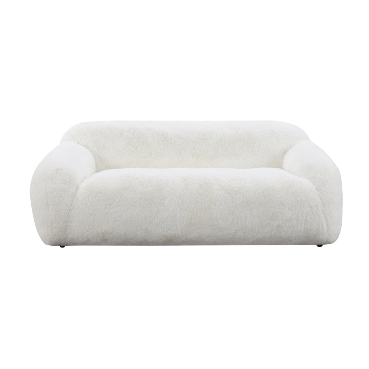 Adell Polar Bear Faux Fur Upholstered Sofa | OROA