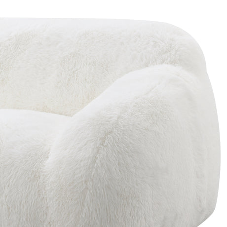 Adell Polar Bear Faux Fur Upholstered Sofa | OROA