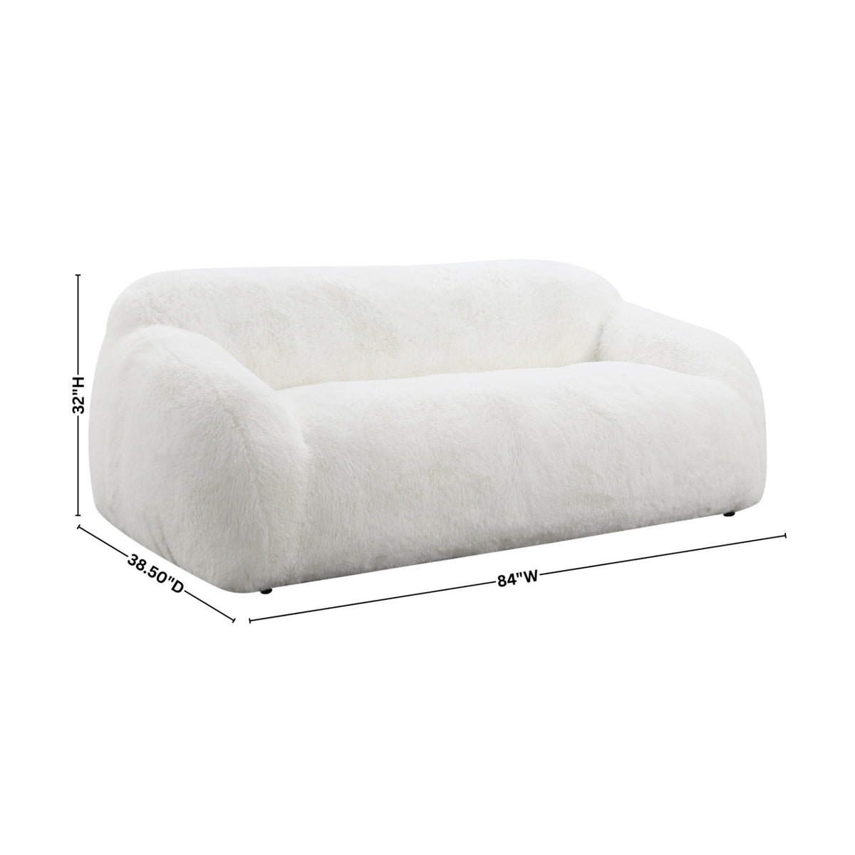Adell Polar Bear Faux Fur Upholstered Sofa | OROA