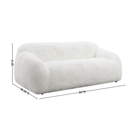 Adell Polar Bear Faux Fur Upholstered Sofa | OROA