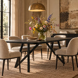 Black Tripod-Cross Leg Dining Table by OROA