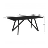 Black Tripod-Cross Leg Dining Table by OROA