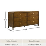 Modern European furniture - Eldren 6-Drawer Wood Dresser - www.oroa.com