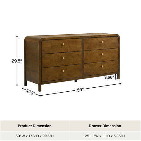 Modern European furniture - Eldren 6-Drawer Wood Dresser - www.oroa.com