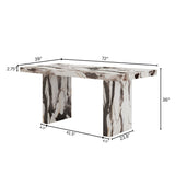 Modern European furniture - Cavira Faux Marble Dining Table - www.oroa.com