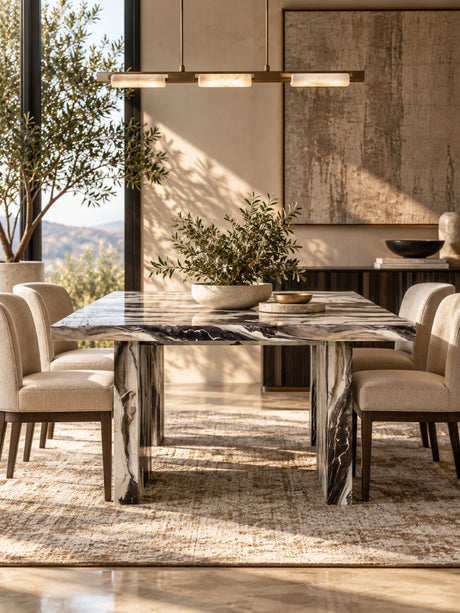 Modern European furniture - Cavira Faux Marble Dining Table - www.oroa.com