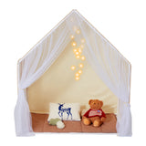 Beige Indoor/Outdoor Kids Yurt Play Tent with Mat and Lamp | OROA Kids
