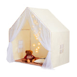 Beige Indoor/Outdoor Kids Yurt Play Tent with Mat and Lamp | OROA Kids