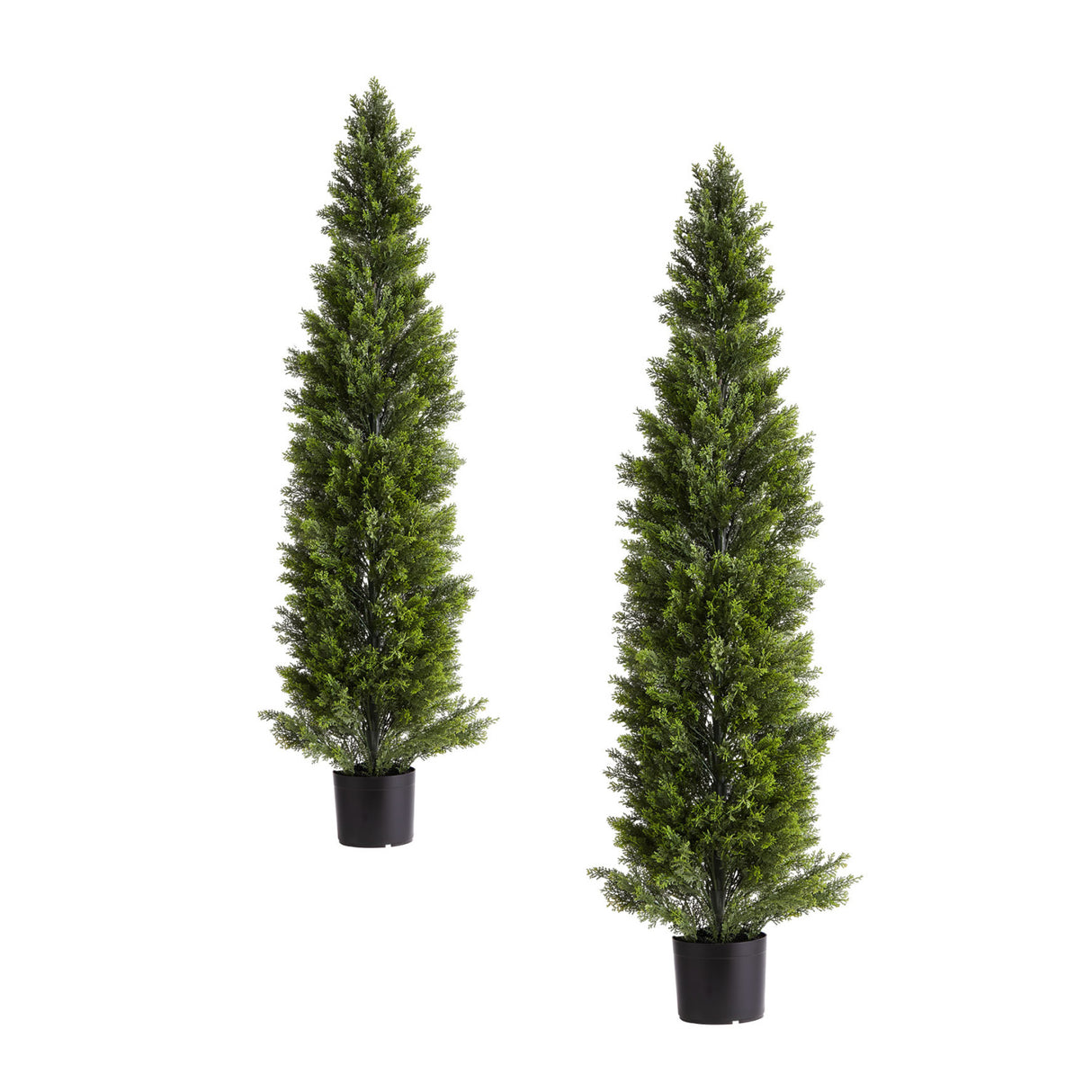Artificial Topiary Cedar Trees Faux Pine Shrubs Plants (2) | OROA