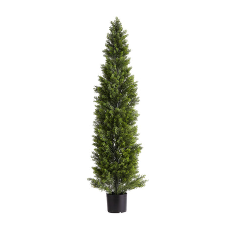 Artificial Topiary Cedar Trees Faux Pine Shrubs Plants (2) | OROA