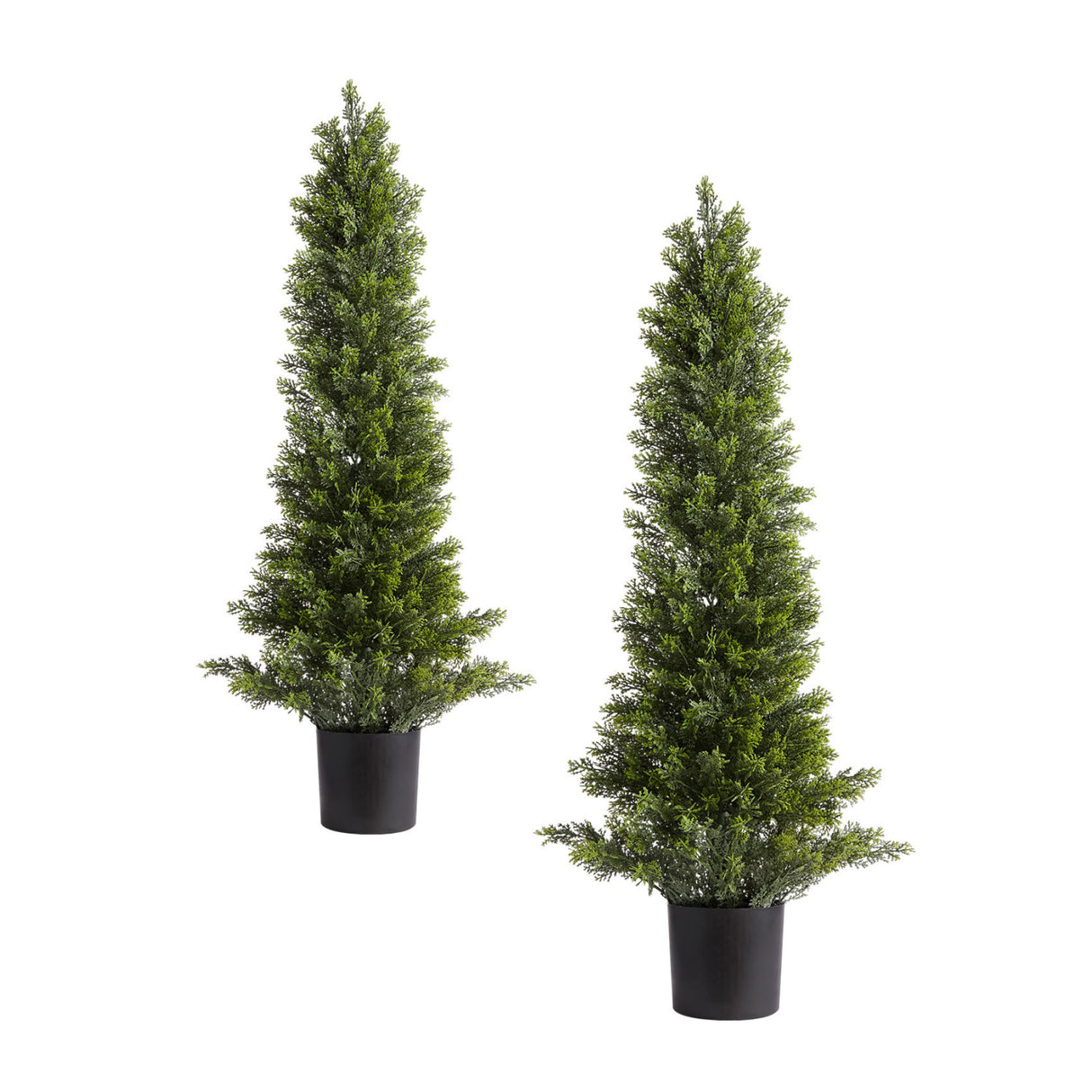 Artificial Topiary Cedar Trees Faux Pine Shrubs (2) | OROA
