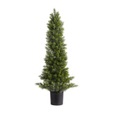 Artificial Topiary Cedar Trees Faux Pine Shrubs (2) | OROA