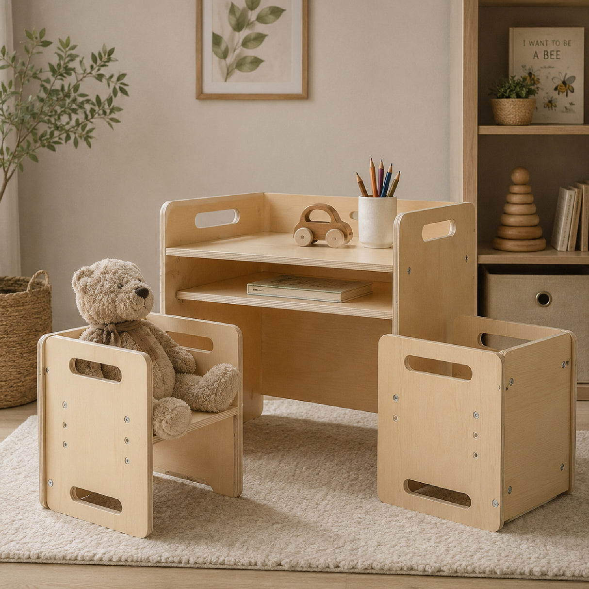 Natural Montessori Toddler Table and Chair Set | OROA Kids