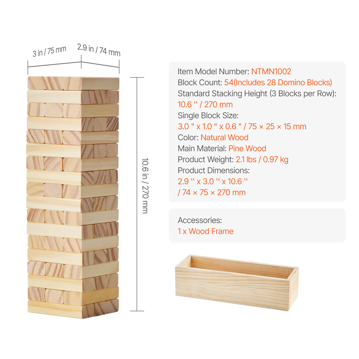Pine Wood Tumbling Timber Toy | OROA Kids
