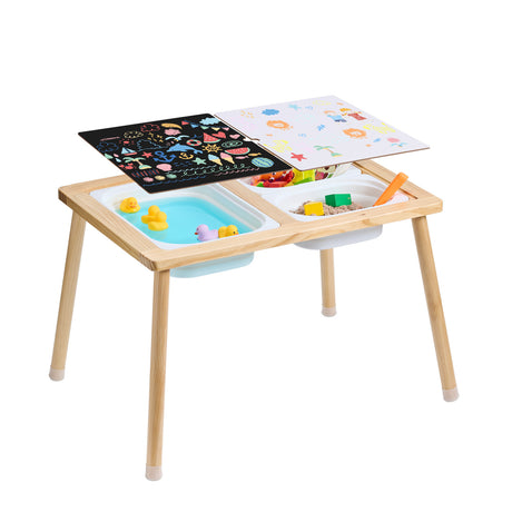 Wooden Kids Sensory Activity Table with Storage Bins | OROA Kids