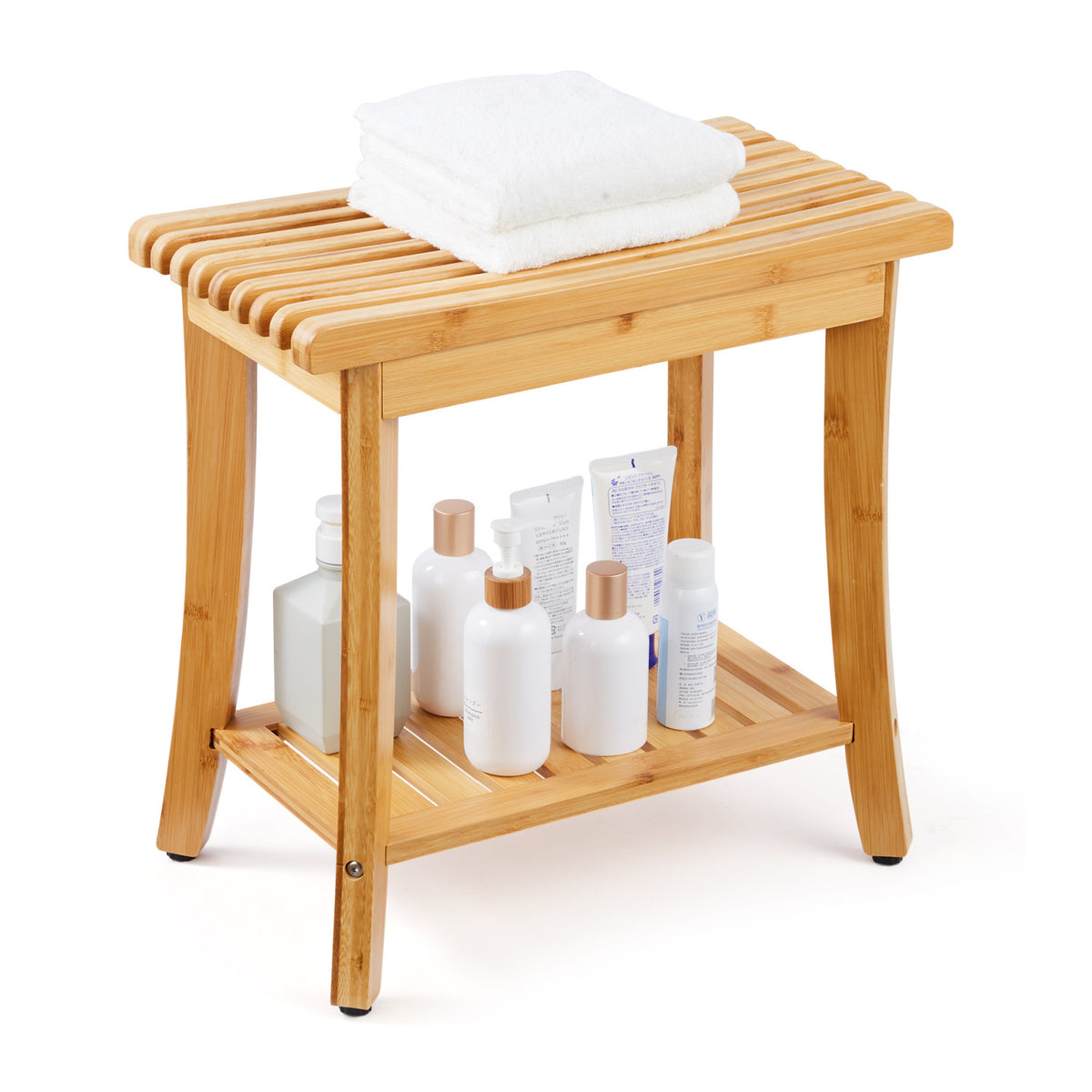 Modern European furniture - Bamboo Shower Bench Bathroom Stool Chair - www.oroa.com