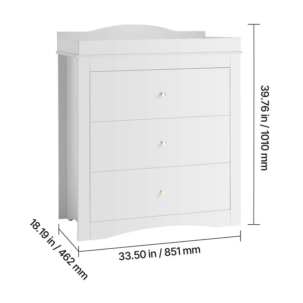 White Baby Changing Table Dresser | OROA Kids