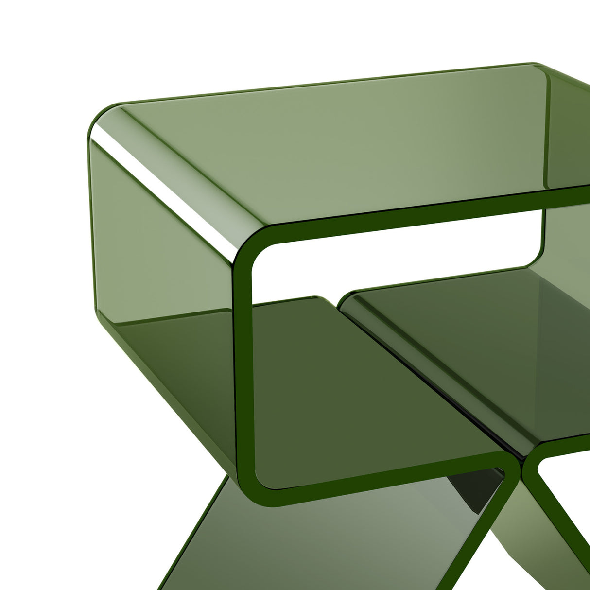 Contemporary Green Acrylic Nightstand | OROA