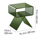 Contemporary Green Acrylic Nightstand | OROA