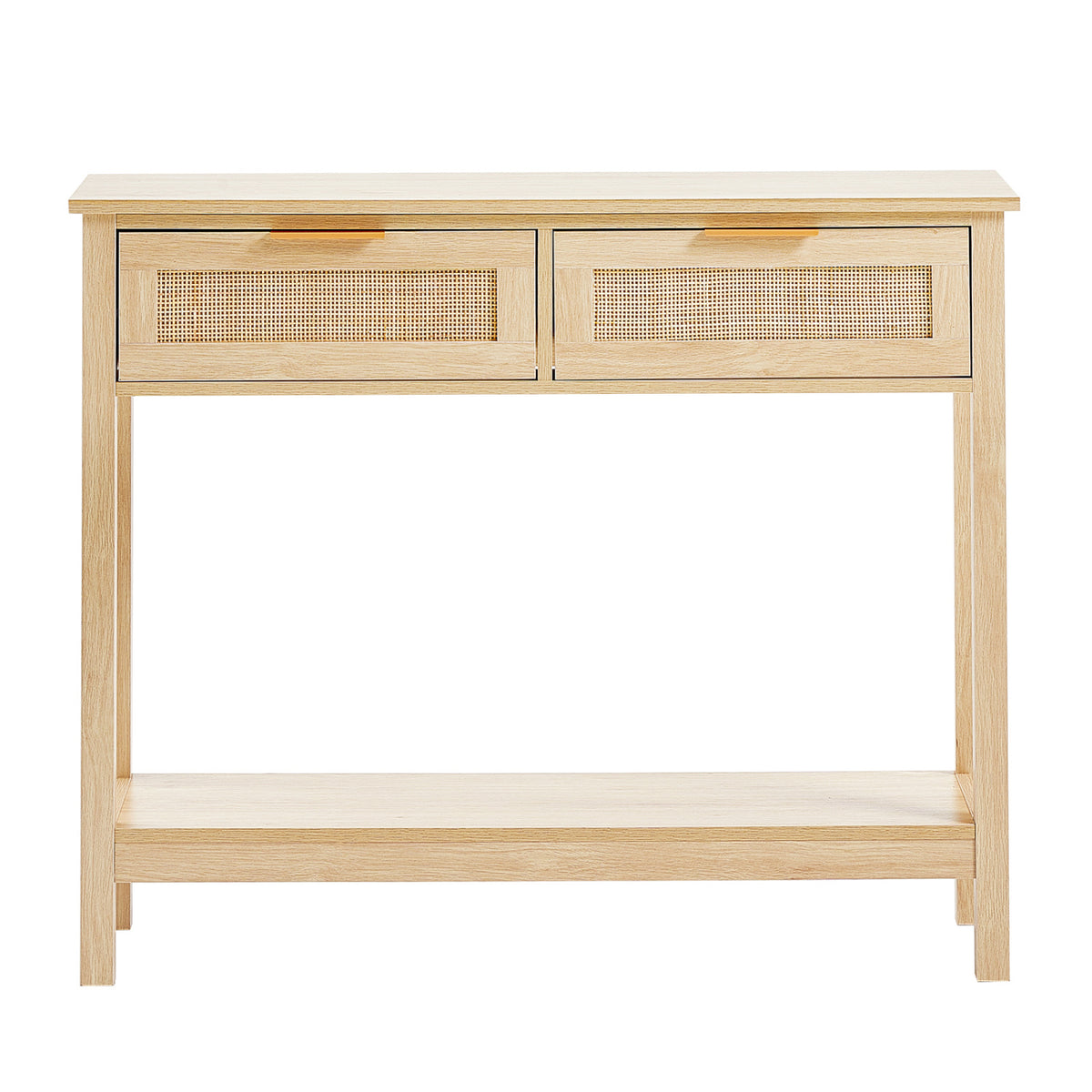 Rattan Console Table with 2 Storage Drawers | OROA