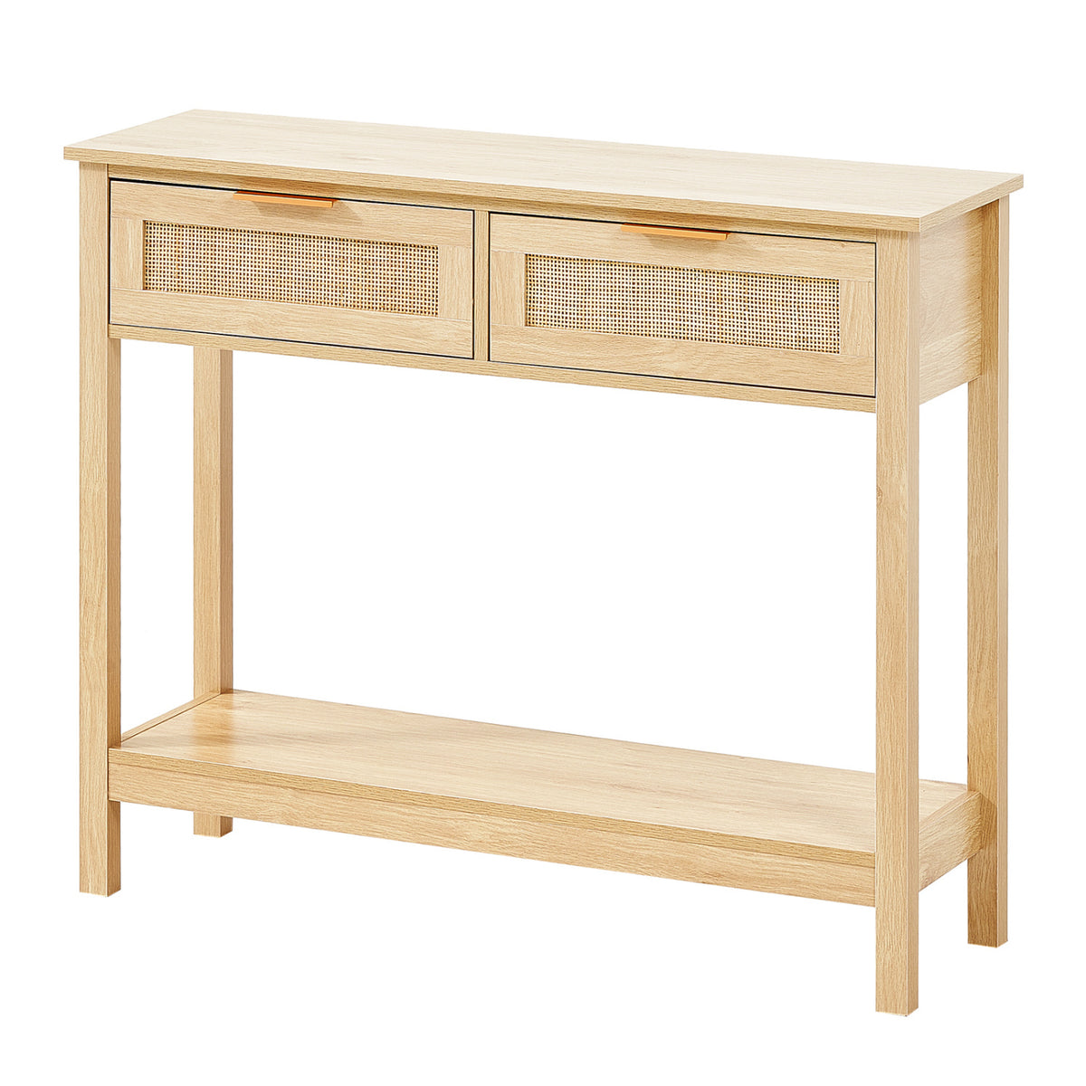 Rattan Console Table with 2 Storage Drawers | OROA