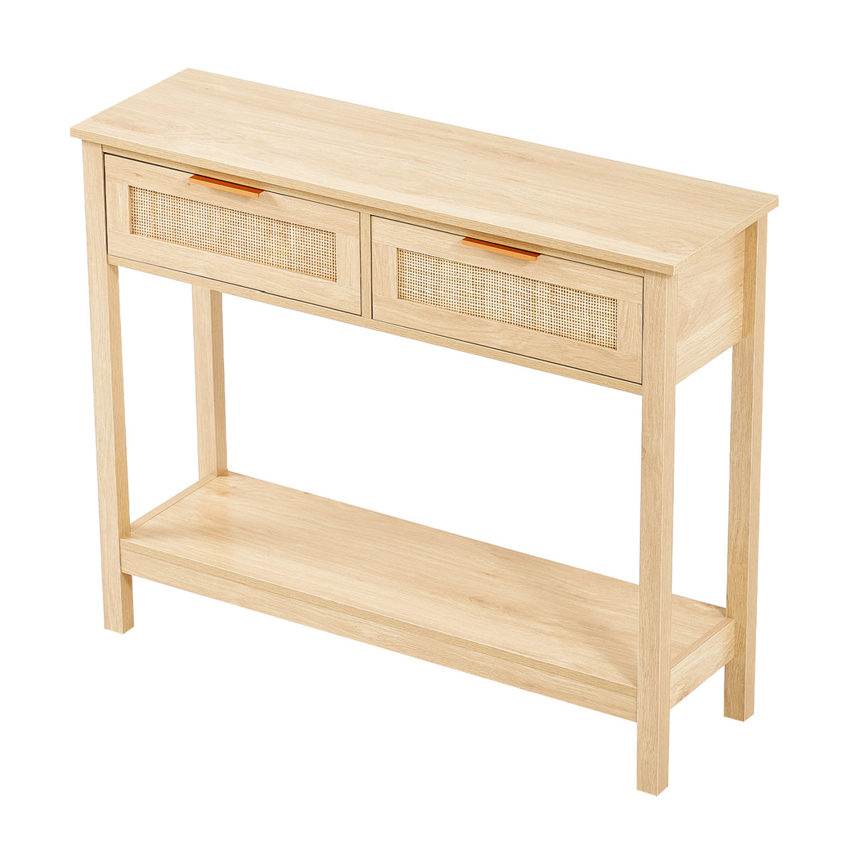 Rattan Console Table with 2 Storage Drawers | OROA