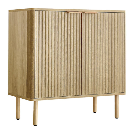 Modern European furniture - Oak Fluted Coffee Bar Cabinet - www.oroa.com