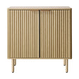 Modern European furniture - Oak Fluted Coffee Bar Cabinet - www.oroa.com