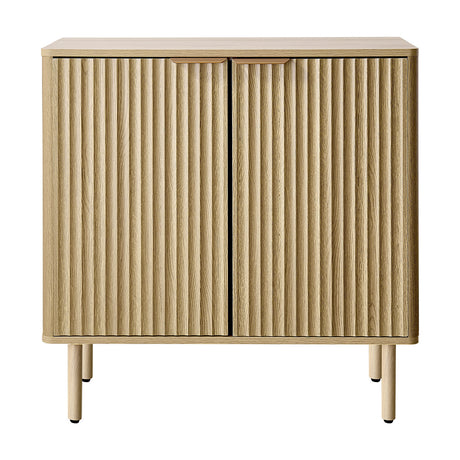 Modern European furniture - Oak Fluted Coffee Bar Cabinet - www.oroa.com