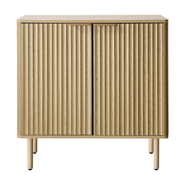 Modern European furniture - Oak Fluted Coffee Bar Cabinet - www.oroa.com