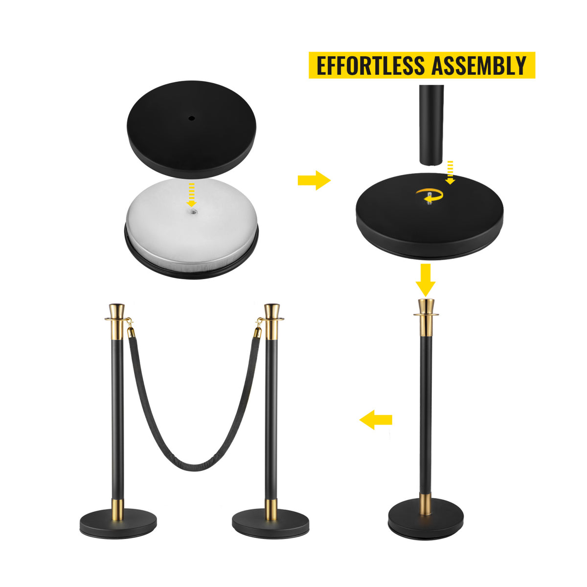 Black Crowd Control Stanchion (Set of 6) | OROA
