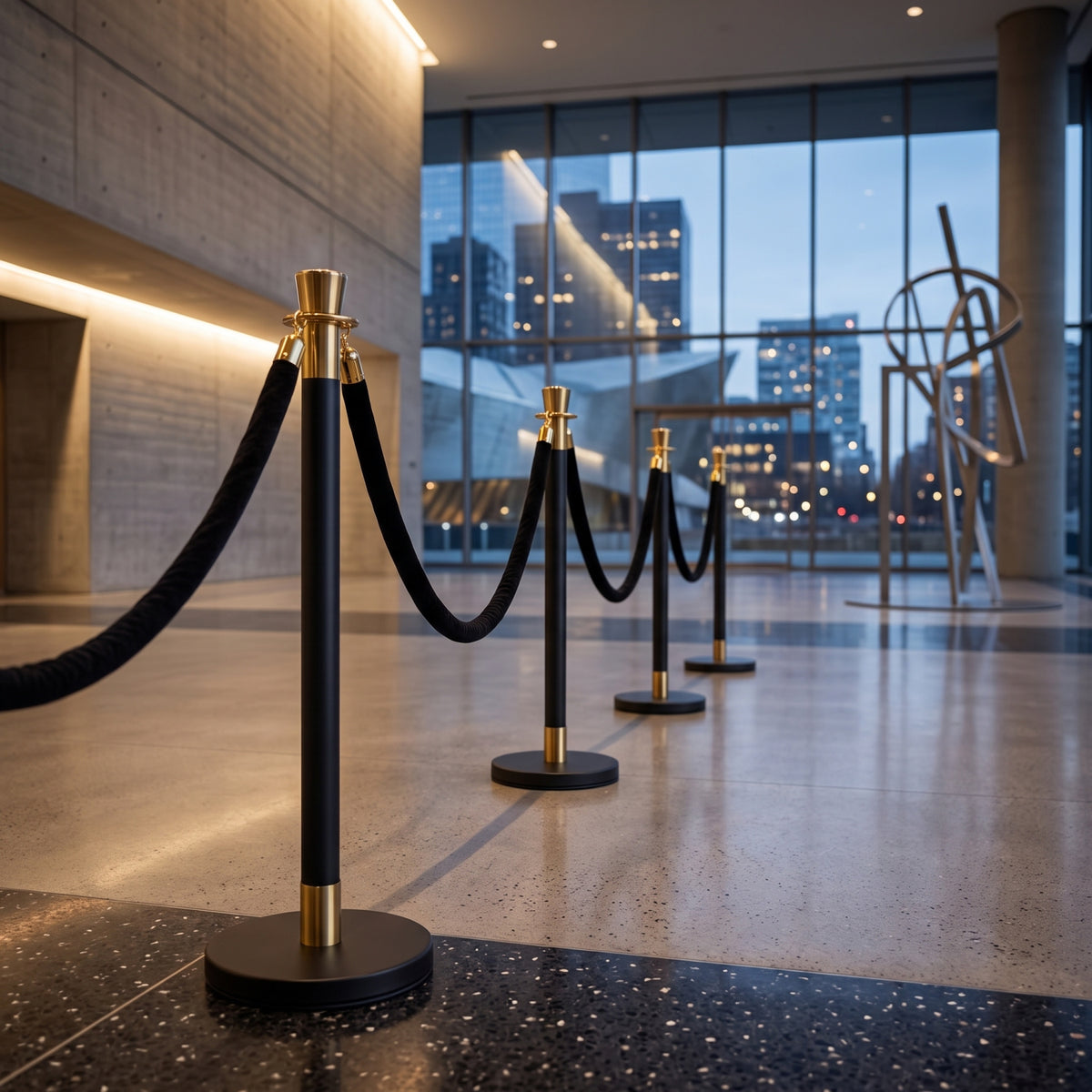 Black Crowd Control Stanchion (Set of 6) | OROA