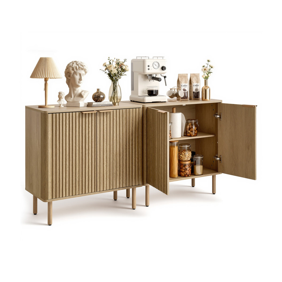 Fluted Coffee Bar Cabinet | OROA