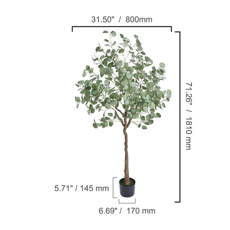 Artificial Eucalyptus Tree Faux Potted Plant | OROA