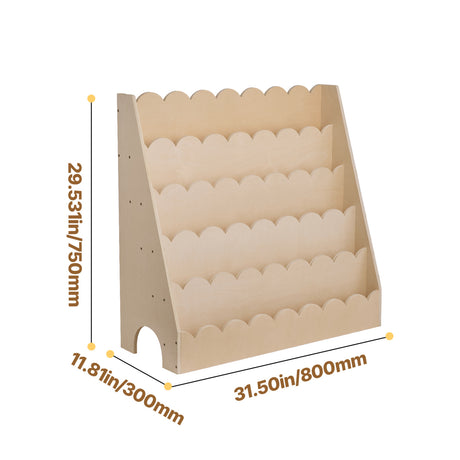 Montessori 5-Tier Scalloped Kids Bookshelf | OROA Kids