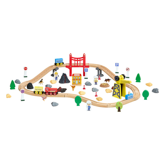 Modern European furniture - Wooden Train Set with Magnetic Crane Set (70) - www.oroa.com
