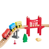 Modern European furniture - Wooden Train Set with Magnetic Crane Set (70) - www.oroa.com